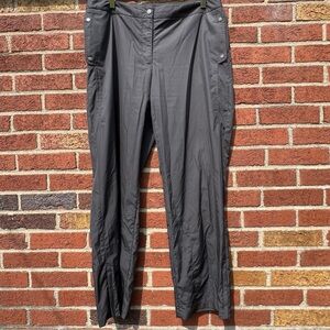 Liz Golf Sloane Performance Pant Gray Elastic Snap Pockets Zip Ankle Size 14